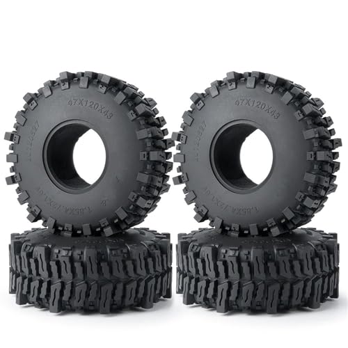 MKIUYVD RC Reifen Für Axial SCX10 III Für Capra Für Wraith TRX4 TRX6 D90 1,9 2,2 Zoll Gummireifen Rock Für Geländeräder Reifen Für 1/10 RC Crawler Car(1.9in) von MKIUYVD