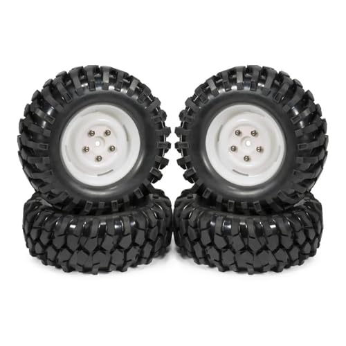 MKIUYVD RC Reifen Für EX86010 Für 136100 V3 CC01 LC70 TF2 D90 ZP1005 104311 4 Stück Kunststoff-Radfelgen Gummireifen 96 X 36 Mm Für 1/10 RC Crawler Car von MKIUYVD