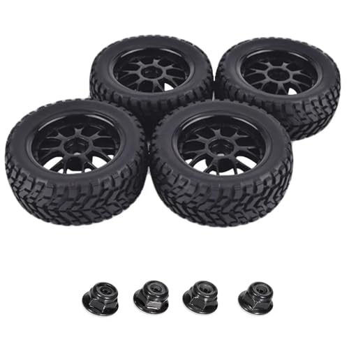 MKIUYVD RC Reifen Für HSP Für HIMOTO Für HPI 4-teiliges Set 1:10 RC-Auto Gummireifen Geländewagen Pull-Auto Flaches Laufrad Reifenrad Straßenauto von MKIUYVD
