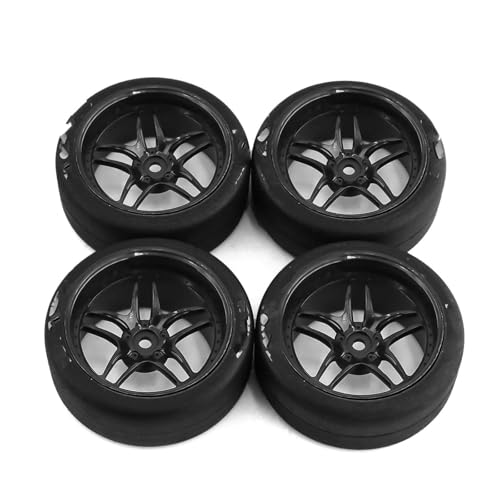 MKIUYVD RC Reifen Für HSP Für Wltoys 144001 124018 124019 4 Stück Unbegrenzte Drift-Auto-Fernbedienung Pull Rally Reifen Und Radnabe Für 1/10 RC-Auto(Black,C) von MKIUYVD