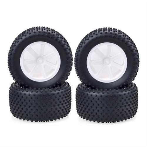 MKIUYVD RC Reifen Für HSP Off Road 4PCS Desert Truck 110MM RC Gummireifen 12mm Nabensechskant Für 1/10 rc Cars rc Cars Upgrade Teile Ersatz(White) von MKIUYVD