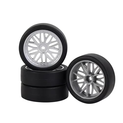 MKIUYVD RC Reifen Für LDRC AE86 1/18 RC-Auto-Upgrade-Teile, Upgrade-Zubehör, 4 Stück 32 Mm RC-Drift-Reifen, Rad Mit Hartreifen, RC-Autoreifen von MKIUYVD