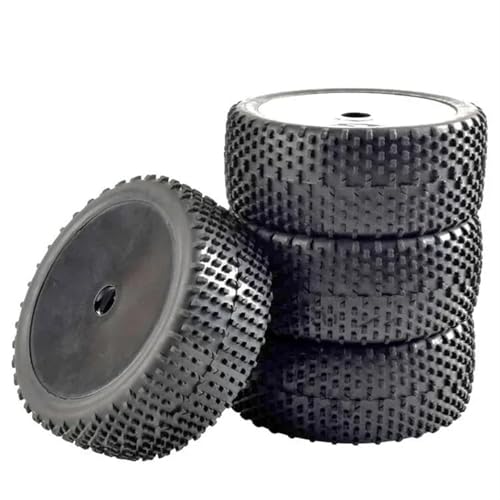 MKIUYVD RC Reifen Für Nitro Für HPI Für HSP Für Bazooka Für Camper 4PCS 112mm Off Road Buggy Reifen Rad 17mm Sechskantnaben Für 1/8 RC Auto 4WD(Black) von MKIUYVD