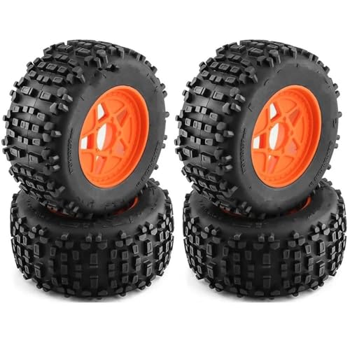 MKIUYVD RC Reifen Für Slash Für ARRMA Für SENTON Für HSP Für HPI rc Cars 173 Mm 1/8 1/10 Short Course Truck Reifen Mit 12 Mm 14 Mm 17 Mm Radsechskant(Red,A) von MKIUYVD
