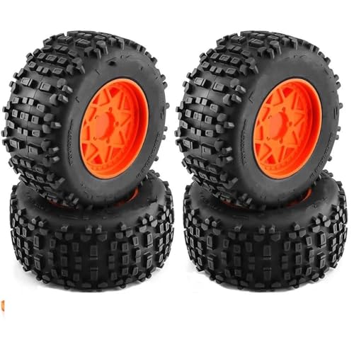 MKIUYVD RC Reifen Für Slash Für ARRMA Für SENTON Für HSP Für HPI rc Cars 173 Mm 1/8 1/10 Short Course Truck Reifen Mit 12 Mm 14 Mm 17 Mm Radsechskant(Red,B) von MKIUYVD
