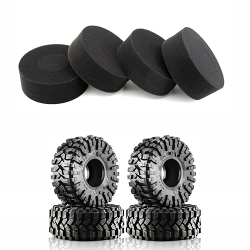 MKIUYVD RC Reifen Für TRX4 Für Axial Für SCX10 II 90046 4PCS 118 * 45mm 1,9" Mud Grappler Gummiradreifen Für 1:10 RC Crawler Car(Black) von MKIUYVD