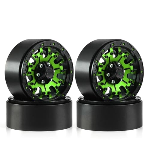 MKIUYVD RC Reifen Für TRX4 Für Axial SCX10 Und SCX10 II RBx10 4-teiliges 1,9 Beadlock-Radfelgen-Gummireifen-Set Für 1/10 RC Crawler Buggy-Gummireifen(A) von MKIUYVD