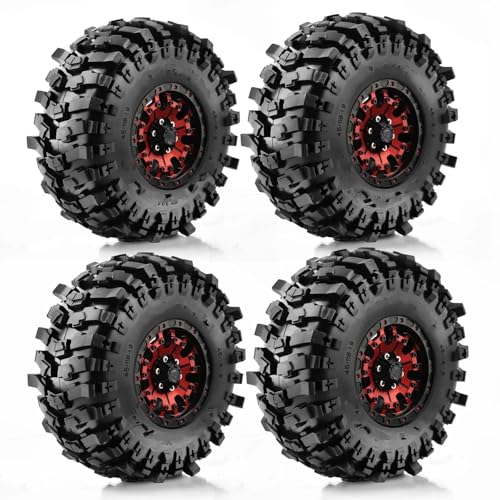 MKIUYVD RC Reifen Für TRX4 Für Axial SCX10 Und SCX10 II RBx10 4-teiliges 1,9 Beadlock-Radfelgen-Gummireifen-Set Für 1/10 RC Crawler Buggy-Gummireifen(D) von MKIUYVD