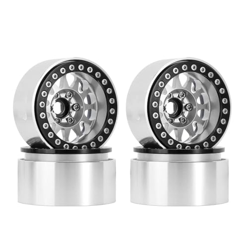 MKIUYVD RC Reifen Für TRX4 Für SCX10 Gen8 VS4-10, Negativer Versatz, 10,4 Mm CNC-Aluminium, 1,9 Zoll Beadlock-Felge Für 1/10 RC Crawler Car(E) von MKIUYVD