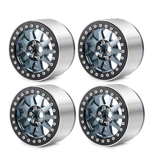 MKIUYVD RC Reifen Für TRX4 Für TRX6 Für Axial SCX10 90046 RR10 Wraith 4PCS 2,2" Metall Beadlock 12-Speichen-Felge Für RC Crawler Auto(Gray) von MKIUYVD