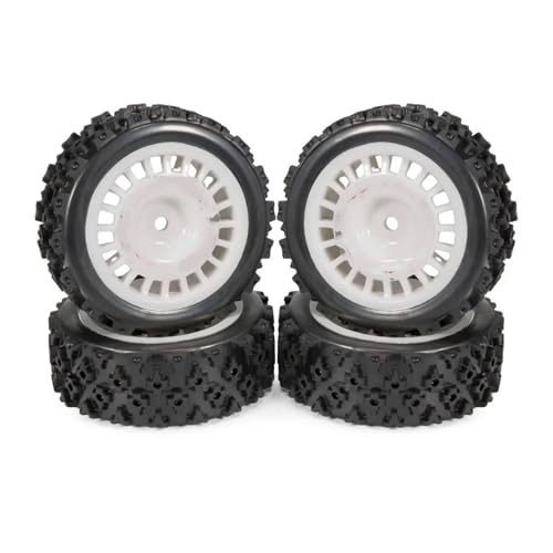 MKIUYVD RC Reifen Für TT-01 TT-02 XV-01 PTG2 DF-03 TA06 Für HPI WR8 RC Für Rallye Für Rennwagenteile 12 Mm Geklebter Gummireifen Auf Straßenreifenrädern(White,A) von MKIUYVD