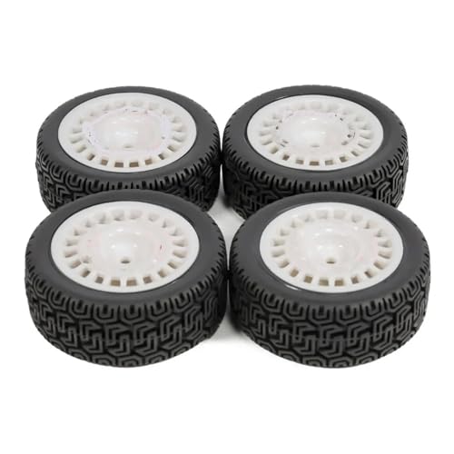 MKIUYVD RC Reifen Für TT-01 TT-02 XV-01 PTG2 DF-03 TA06 Für HPI WR8 RC Für Rallye Für Rennwagenteile 12 Mm Geklebter Gummireifen Auf Straßenreifenrädern(White,B) von MKIUYVD