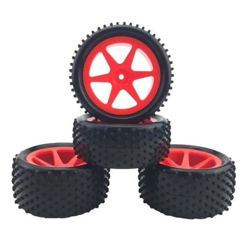 MKIUYVD RC Reifen Für WLtoys Für 124018 124017 124016 Für 1/10 1/12 1/14 RC-Autos RC-Auto-Upgrade-Teile RC-Zubehör Gummireifen RC-Radreifen(Red,B) von MKIUYVD
