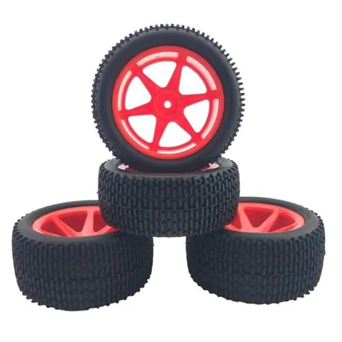 MKIUYVD RC Reifen Für WLtoys Für 144001-02 124019 124018 RC Auto Upgrade Rad Ersatz Par Große Reifen Verbreiterung Reifen Für 1/10 1/12 1/14RC Autos(Red,A) von MKIUYVD