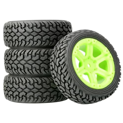 MKIUYVD RC Reifen Für WLtoys Für 144010 144001 124017 RC-Car-Upgrade-Zubehör Verbreiterungsräder 75 Mm Upgrade Große Reifen Für 1/10 1/14 RC-Reifen(Green) von MKIUYVD