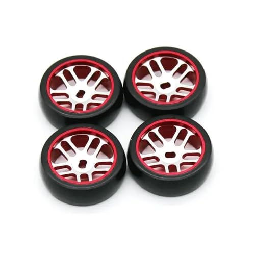 MKIUYVD RC Reifen Für WLtoys Für 284131K969 K989 Iw04m RC Auto RC Zubehör Gummireifen Radnabe Metall 25 Mm * 8,5 Mm RC Autoreifen(Red) von MKIUYVD