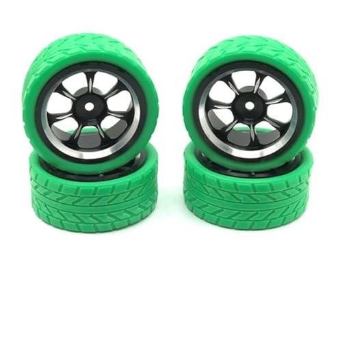 MKIUYVD RC Reifen Für WPL Für C14 C24 MN D90 MN98 MN99S MN-90 65 Mm Metallfelge Reifen Mit 12 Mm Adapter RC-Auto-Upgrade-Teile(Green) von MKIUYVD