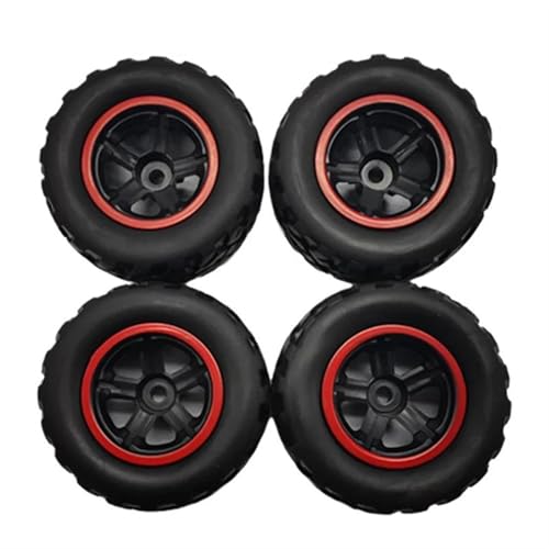 MKIUYVD RC Reifen Für WPL Für D12 8-teiliges Gummireifen-Reifen-Rad-Upgrade-Zubehör 1/10 RC-LKW-Autoteile Felgen-Reifen-Set von MKIUYVD