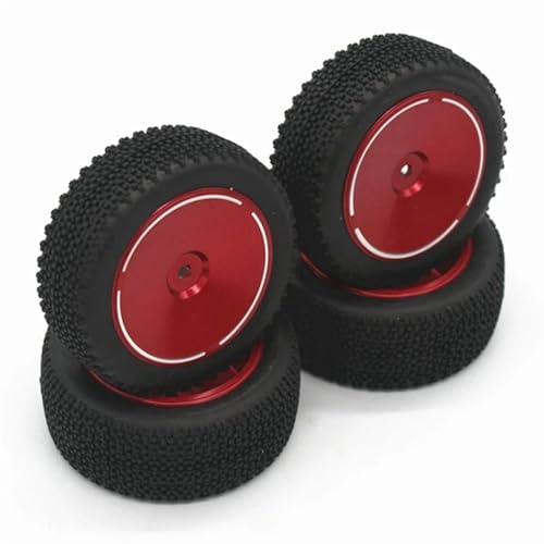MKIUYVD RC Reifen Für Wltoys 144001 144002 144010 124016 124017 124018 124019 RC-Auto-Tuning-Teile, 4-teilig, Metallfelge, Gummireifen von MKIUYVD