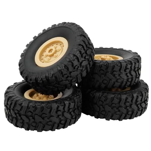 MKIUYVD RC Reifen Für Wpl Für B14 C24 Fy001 Für 1/16 Militär-LKW Rc Autozubehör Kettenräder Ersatzteile 4 Stück Schienenräder Ersatzteile(Yellow) von MKIUYVD