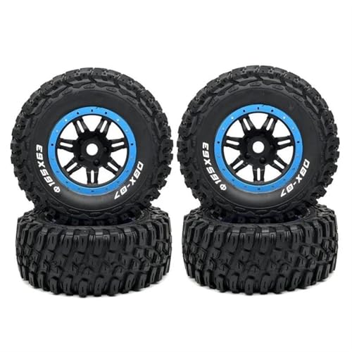 MKIUYVD RC Reifen Für ZD Für Racing DBX-07 DBX07 1/7 RC Auto Upgrade Teile Ersatzzubehör 4 Stück RC Auto Rad Reifen Reifen Zubehör(Blue) von MKIUYVD