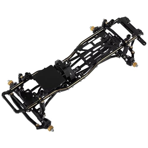 MKIUYVD RC Spielzeugautoteile Für 1/24 Für Axial SCX24 AXI00005 RC-Auto-Upgrade-Teile 1:24 DIY Metall-Upgrade-Autorahmen Mit Doppelten Vorderachsen(Black,Without Wheels) von MKIUYVD