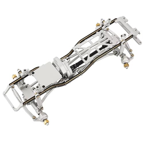 MKIUYVD RC Spielzeugautoteile Für 1/24 Für Axial SCX24 AXI00005 RC-Auto-Upgrade-Teile 1:24 DIY Metall-Upgrade-Autorahmen Mit Doppelten Vorderachsen(Silver,Without Wheels) von MKIUYVD