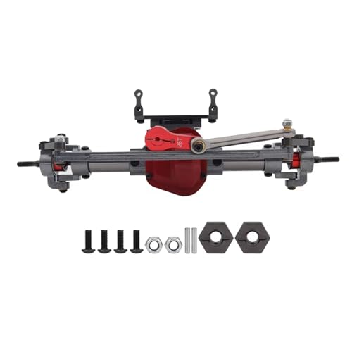 MKIUYVD RC Spielzeugautoteile Für Axial Für SCX10 1/10 RC Crawler Auto Upgrade Teile Achse CNC Metall RC Auto Vordere Hinterachse Mit Adapter Servo Armfor(Front) von MKIUYVD