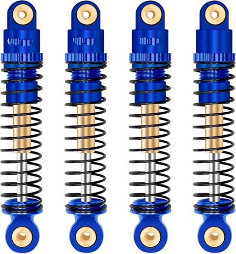 MKIUYVD RC Spielzeugautoteile Für Axial Für SCX24 C10 Für JLU Für Deadbolt Für Gladiator 1/24 RC Autos Stoßdämpfer Absorber Aluminium Vorne Und Hinten Stoßdämpfer(Blue) von MKIUYVD