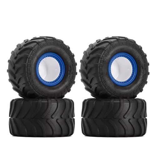 MKIUYVD RC Spielzeugautoteile Für Axial Für SCX24 Für FMS Für FCX24 AX24 (MT1012) 1/24 RC Crawler Auto Für Monster Truck Felge Reifen Set 4PCS 70 * 38mm(Blue) von MKIUYVD