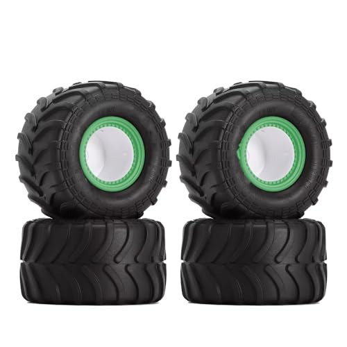 MKIUYVD RC Spielzeugautoteile Für Axial Für SCX24 Für FMS Für FCX24 AX24 (MT1012) 1/24 RC Crawler Auto Für Monster Truck Felge Reifen Set 4PCS 70 * 38mm(Green) von MKIUYVD