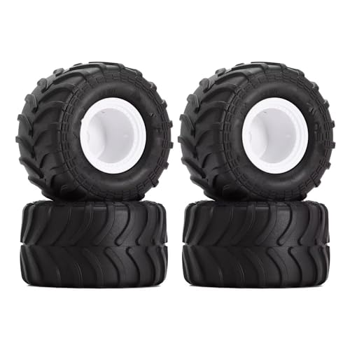 MKIUYVD RC Spielzeugautoteile Für Axial Für SCX24 Für FMS Für FCX24 AX24 (MT1012) 1/24 RC Crawler Auto Für Monster Truck Felge Reifen Set 4PCS 70 * 38mm(White) von MKIUYVD