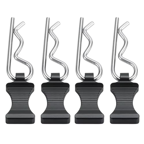 MKIUYVD RC Spielzeugautoteile Für Axial Für SCX6 AXI05000 1/6 RC Crawler Auto Upgrade Teile 4PCS RC Auto Shell Körper Clips Pins Gehäuse Latch R Schnallen Feste(Black) von MKIUYVD