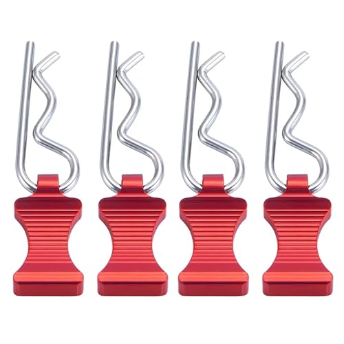 MKIUYVD RC Spielzeugautoteile Für Axial Für SCX6 AXI05000 1/6 RC Crawler Auto Upgrade Teile 4PCS RC Auto Shell Körper Clips Pins Gehäuse Latch R Schnallen Feste(Red) von MKIUYVD