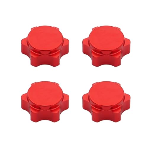 MKIUYVD RC Spielzeugautoteile Für Buggy Truck, Für Hop-Up, Für HSP, Für Axial, Für HPI 1/8 RC, Für Hobbyautos, 17 Mm Aluminium-Radnabe, Sechskantmutter, Feine Staubschutzabdeckung(Red) von MKIUYVD