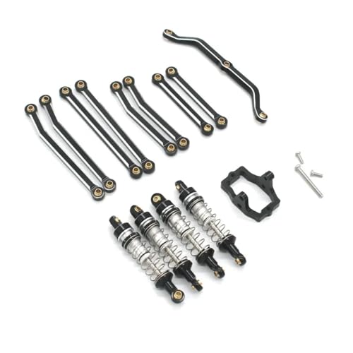 MKIUYVD RC Spielzeugautoteile Für JJRC C8801 C8809 AX-8560 1/18 RC Fernbedienung Auto Zubehör Stoßdämpfer Stange Set Ersatzteile(Black) von MKIUYVD