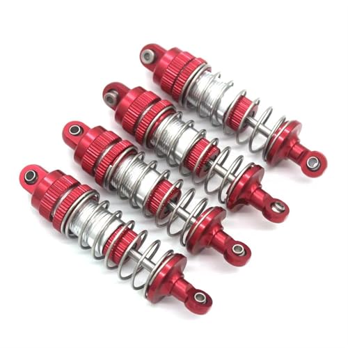 MKIUYVD RC Spielzeugautoteile Für MJX Für M162 M163 16207 16208 16209 16210 H16V3 1/16 RC Autos Metall Upgrader Öldruck Stoßdämpfer Teile(Red) von MKIUYVD