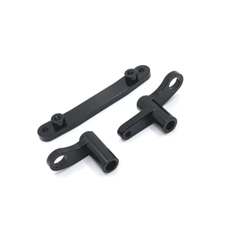 MKIUYVD RC Spielzeugautoteile Für SCY 16101 16102 16103 16106 16201 Für JJRC Q130A Q130B Q141 1/16 RC Auto Upgrade Teile Zubehör Metall Lenkung Montage(Black,Steering Assembly) von MKIUYVD