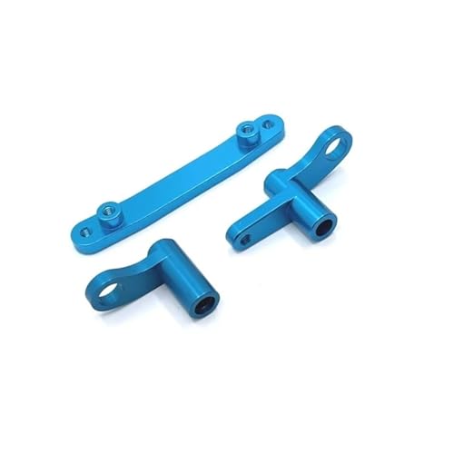 MKIUYVD RC Spielzeugautoteile Für SCY 16101 16102 16103 16106 16201 Für JJRC Q130A Q130B Q141 1/16 RC Auto Upgrade Teile Zubehör Metall Lenkung Montage(Blue,Steering Assembly) von MKIUYVD