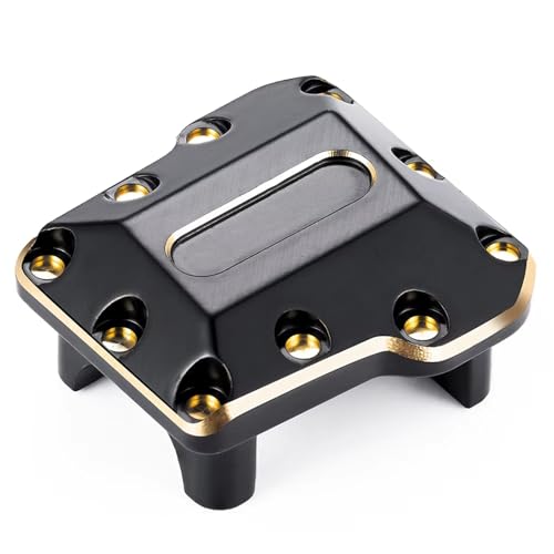 MKIUYVD RC Spielzeugautoteile Für TRX4M Für Bronco Für Defender 1/18 RC Crawler Auto Upgrade Teile Zubehör Vorne Hinten Metall Diff-Abdeckung(Black) von MKIUYVD