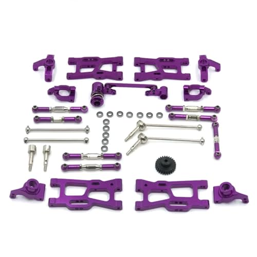 MKIUYVD RC Spielzeugautoteile Für Wltoys 1:12 124016 124017 124018 124019 1:14 144001 RC Auto Upgrade Teile Metall Kit Antriebswelle Zugstange Schaukel Arm Lenkung Modifizierte Teile(Purple) von MKIUYVD
