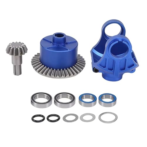 MKIUYVD RC Spielzeugautoteile Kompatibel Mit ARRMA 1/10 Für Kraton Für Senton Für Big 1/8 Für Typhon rc Cars Upgrades Metall Differentialgehäuse Diff Yoke Hauptgetriebe 37T 13T(Blue) von MKIUYVD