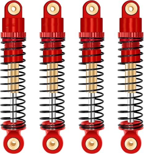 MKIUYVD RC Spielzeugautoteile Kompatibel Mit Axial Für SCX24 C10 Für JLU Für Deadbolt Für Gladiator Für Bronco 1/24 RC Stoßdämpfer Vorne Hinten Stoßdämpfer(Red) von MKIUYVD