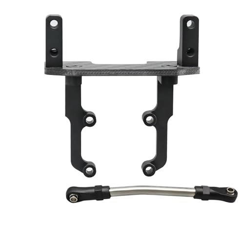 MKIUYVD RC Spielzeugautoteile Kompatibel Mit Axial SCX10 II 90046 AR44 1/10 RC Crawler Autoachse Upgrade-Teile Metall-Servohalterung Mit Lenkstange(Black) von MKIUYVD