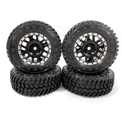 MKIUYVD RC Spielzeugautoteile Kompatibel Mit FMS Für FCX24 1/24 RC Autozubehör Ersatzteile RC-Upgrade-Teil Kunststoff Verschleißfeste Felgen Reifen(Black) von MKIUYVD