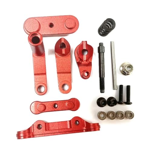 MKIUYVD RC Spielzeugautoteile Kompatibel Mit LOSI Für Baja Für Rey Für Hammer Für Rey 4WD 1/10 RC Crawler Upgrade Teile Aluminiumlegierung Lenkservo Saver(Red) von MKIUYVD