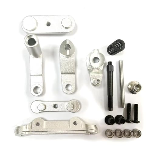 MKIUYVD RC Spielzeugautoteile Kompatibel Mit LOSI Für Baja Für Rey Für Hammer Für Rey 4WD 1/10 RC Crawler Upgrade Teile Aluminiumlegierung Lenkservo Saver(Silver) von MKIUYVD