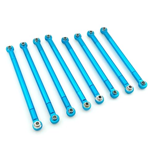 MKIUYVD RC Spielzeugautoteile Kompatibel Mit MN86S Für MN86 MN86KS MN86K MN G500 1/12 RC Autozubehör Tuningteile 8 STÜCKE Metall Zugstange Verbindungsstange(Blue) von MKIUYVD