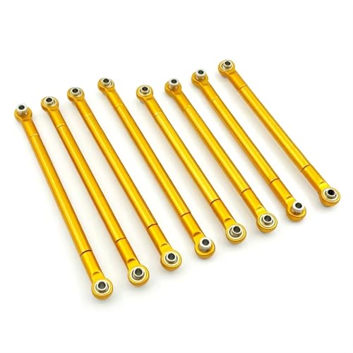 MKIUYVD RC Spielzeugautoteile Kompatibel Mit MN86S Für MN86 MN86KS MN86K MN G500 1/12 RC Autozubehör Tuningteile 8 STÜCKE Metall Zugstange Verbindungsstange(Yellow) von MKIUYVD