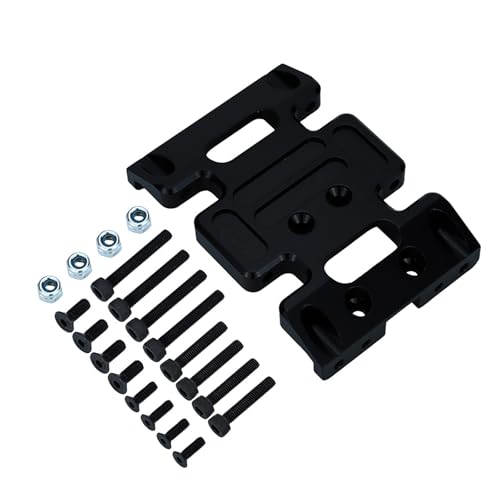 MKIUYVD RC Spielzeugautoteile Kompatibel Mit SCX10 90047 90022 90028 1/10 RC Crawler Upgrade Teile Aluminium AlloySkid Plate Getriebehalterung(Black,B) von MKIUYVD